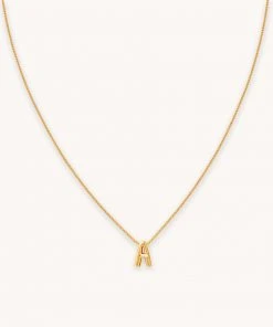 Astrid & Miyu Best Sellers A Initial Pendant Necklace In Gold With A