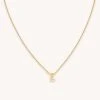 Astrid & Miyu E Initial Pendant Necklace In Gold With E Pendant Necklaces