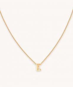 Astrid & Miyu Sales 23 Astrid & Miyu E Initial Pendant Necklace In Gold With E Pendant Necklaces