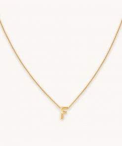 Astrid & Miyu Pendant Necklaces F Initial Pendant Necklace In Gold With F