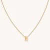 Astrid & Miyu H Initial Pendant Necklace In Gold With H