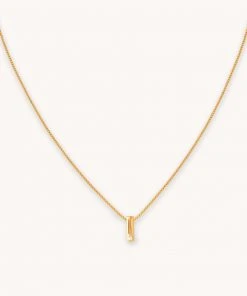 Astrid & Miyu Pendant Necklaces I Initial Pendant Necklace In Gold With I