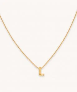 Astrid & Miyu L Initial Pendant Necklace In Gold With L Pendant Necklaces