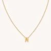 Astrid & Miyu Pendant Necklaces M Initial Pendant Necklace In Gold With M 2 Astrid & Miyu Pendant Necklaces M Initial Pendant Necklace In Gold With M