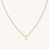 Astrid & Miyu T Initial Pendant Necklace In Gold With T Pendant Necklaces