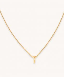 Astrid & Miyu T Initial Pendant Necklace In Gold With T Pendant Necklaces