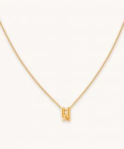 Astrid & Miyu W Initial Pendant Necklace In Gold With W Pendant Necklaces