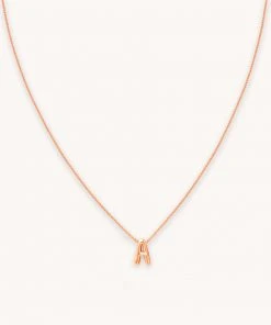 Astrid & Miyu Necklaces A Initial Pendant Necklace In Rose Gold With A
