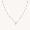 Astrid & Miyu D Initial Pendant Necklace In Rose Gold With D Pendant Necklaces