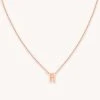 Astrid & Miyu Pendant Necklaces H Initial Pendant Necklace In Rose Gold With H