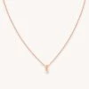 Astrid & Miyu I Initial Pendant Necklace In Rose Gold With I Pendant Necklaces