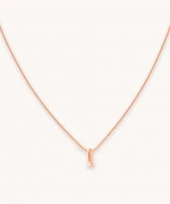 Astrid & Miyu I Initial Pendant Necklace In Rose Gold With I Pendant Necklaces