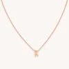 Astrid & Miyu K Initial Pendant Necklace In Rose Gold With K 1 Astrid & Miyu K Initial Pendant Necklace In Rose Gold With K