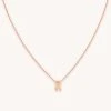 Astrid & Miyu R Initial Pendant Necklace In Rose Gold With R Pendant Necklaces