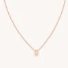 Astrid & Miyu Pendant Necklaces U Initial Pendant Necklace In Rose Gold With U