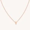 Astrid & Miyu Pendant Necklaces V Initial Pendant Necklace In Rose Gold With V