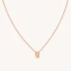 Astrid & Miyu Pendant Necklaces W Initial Pendant Necklace In Rose Gold With W