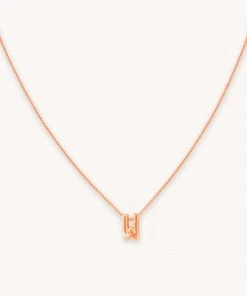 Astrid & Miyu Pendant Necklaces W Initial Pendant Necklace In Rose Gold With W