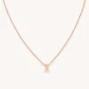 Astrid & Miyu X Initial Pendant Necklace In Rose Gold With X Pendant Necklaces