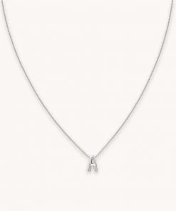 Astrid & Miyu Sales 28 Astrid & Miyu A Initial Pendant Necklace In Silver With A