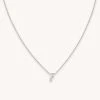 Astrid & Miyu F Initial Pendant Necklace In Silver With F 1 Astrid & Miyu F Initial Pendant Necklace In Silver With F