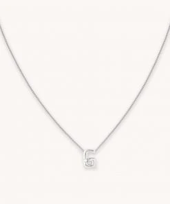Astrid & Miyu G Initial Pendant Necklace In Silver With G