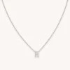 Astrid & Miyu H Initial Pendant Necklace In Silver With H Pendant Necklaces
