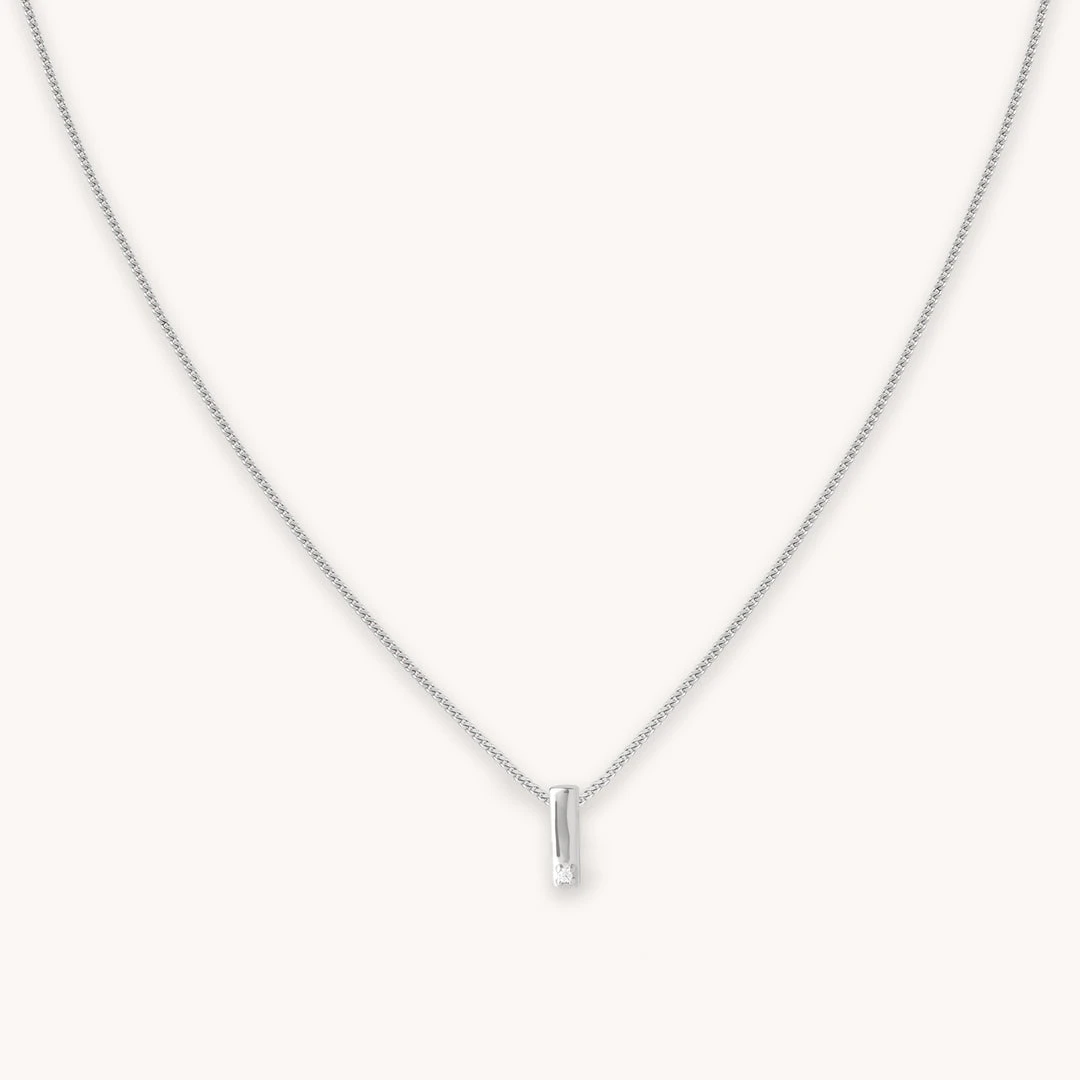 Astrid & Miyu I Initial Pendant Necklace In Silver With I 3 Astrid & Miyu I Initial Pendant Necklace In Silver With I