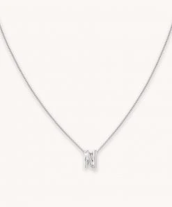 Astrid & Miyu Pendant Necklaces N Initial Pendant Necklace In Silver With N