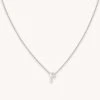 Astrid & Miyu P Initial Pendant Necklace In Silver With P Pendant Necklaces 1 Astrid & Miyu P Initial Pendant Necklace In Silver With P Pendant Necklaces