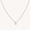 Astrid & Miyu R Initial Pendant Necklace In Silver With R Pendant Necklaces