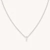 Astrid & Miyu T Initial Pendant Necklace In Silver With T Pendant Necklaces