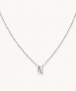 Astrid & Miyu W Initial Pendant Necklace In Silver With W Pendant Necklaces