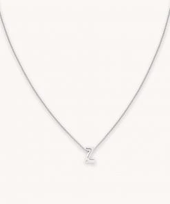 Astrid & Miyu Z Initial Pendant Necklace In Silver With Z
