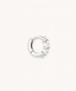 Astrid & Miyu Earrings Navette Hoop 6.5mm In Silver