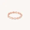 Astrid & Miyu Navette Crystal Band Ring In Rose Gold Rings