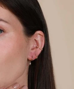 Astrid & Miyu Best Sellers Navette Hoop 11.5mm In Gold