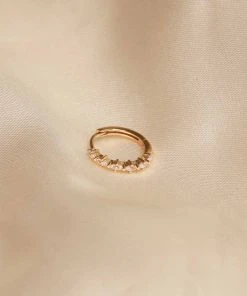 Astrid & Miyu Best Sellers Navette Hoop 11.5mm In Gold 10 Astrid & Miyu Best Sellers Navette Hoop 11.5mm In Gold