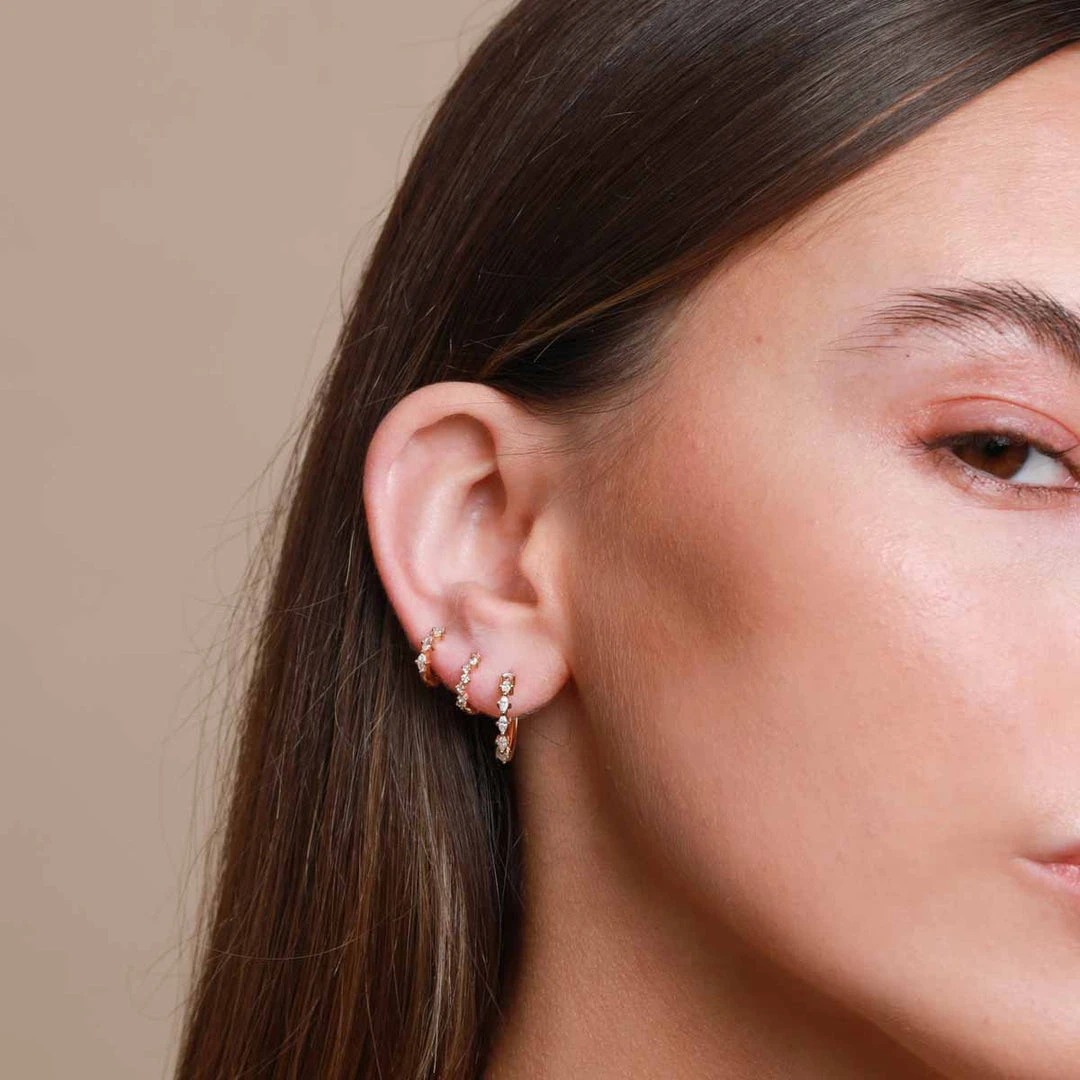 Astrid & Miyu Best Sellers Navette Hoop 11.5mm In Gold 6 Astrid & Miyu Best Sellers Navette Hoop 11.5mm In Gold