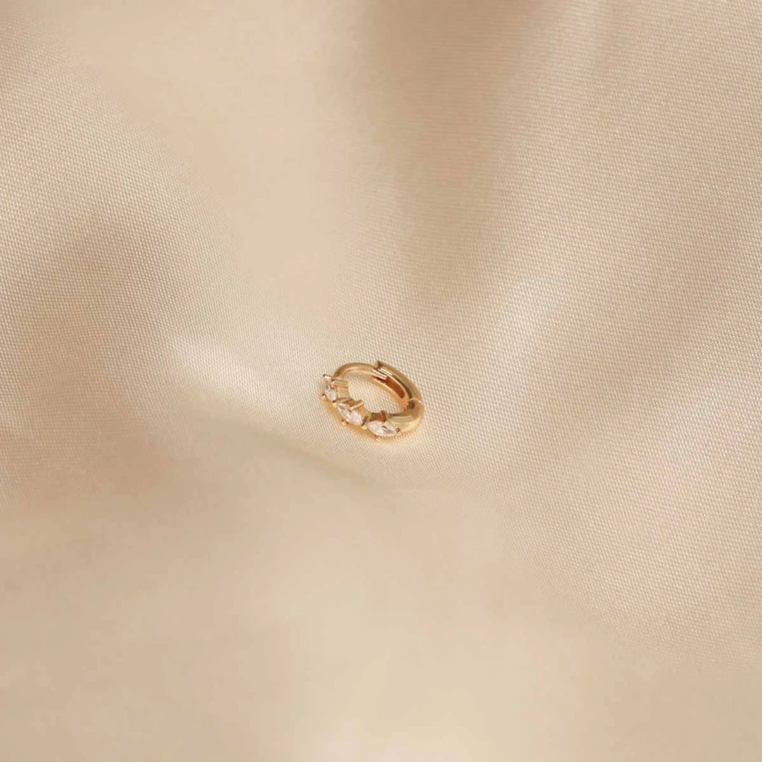 Astrid & Miyu Best Sellers Navette Hoop 6.5mm In Gold 5 Astrid & Miyu Best Sellers Navette Hoop 6.5mm In Gold