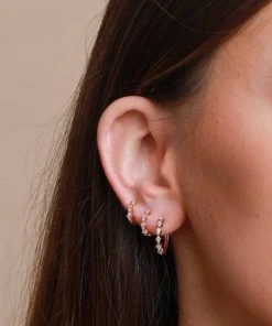 Astrid & Miyu Best Sellers Navette Hoop 8mm In Gold