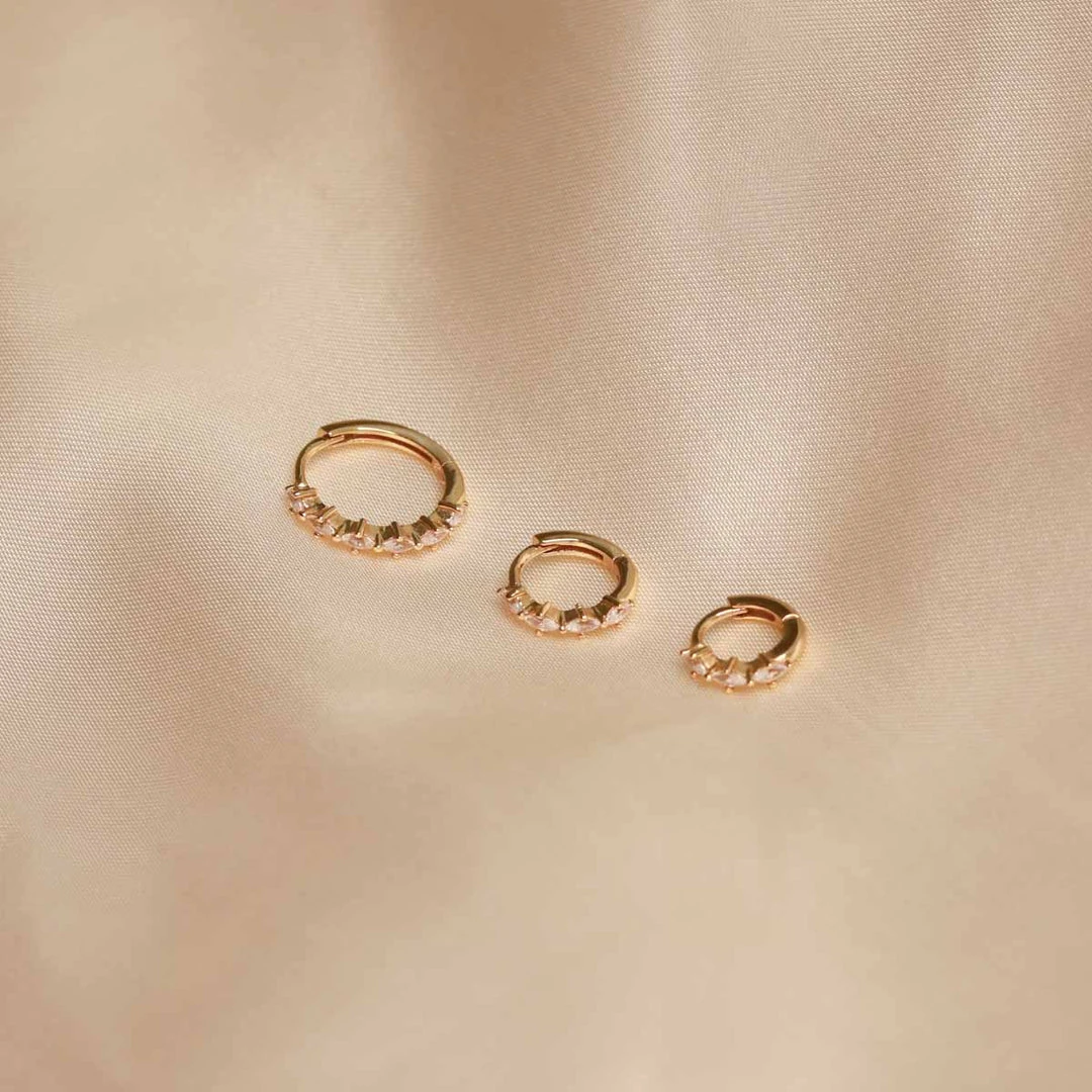 Astrid & Miyu Best Sellers Navette Hoop 11.5mm In Gold 7 Astrid & Miyu Best Sellers Navette Hoop 11.5mm In Gold