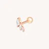 Astrid & Miyu Earrings Navette Wave Barbell In Rose Gold