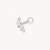 Astrid & Miyu Navette Wave Barbell In Silver 1 Astrid & Miyu Navette Wave Barbell In Silver