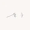 Astridandmiyu Navette Gem Stud Earrings In Silver 1 Astridandmiyu Navette Gem Stud Earrings In Silver