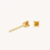 Astrid & Miyu Birthstone Earrings November Birthstone Stud Earrings In Gold With Citrine CZ