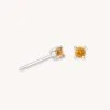 Astrid & Miyu Birthstone Earrings November Birthstone Stud Earrings In Silver With Citrine CZ