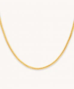 Astrid & Miyu Oval Snake Chain Necklace In Gold Necklaces