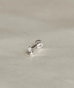 Astrid & Miyu Solid White Gold Diamond Beaded Piercing Stud Earrings 9 Astrid & Miyu Solid White Gold Diamond Beaded Piercing Stud Earrings