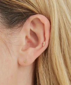 Astrid & Miyu Solid Gold Beaded Piercing Stud